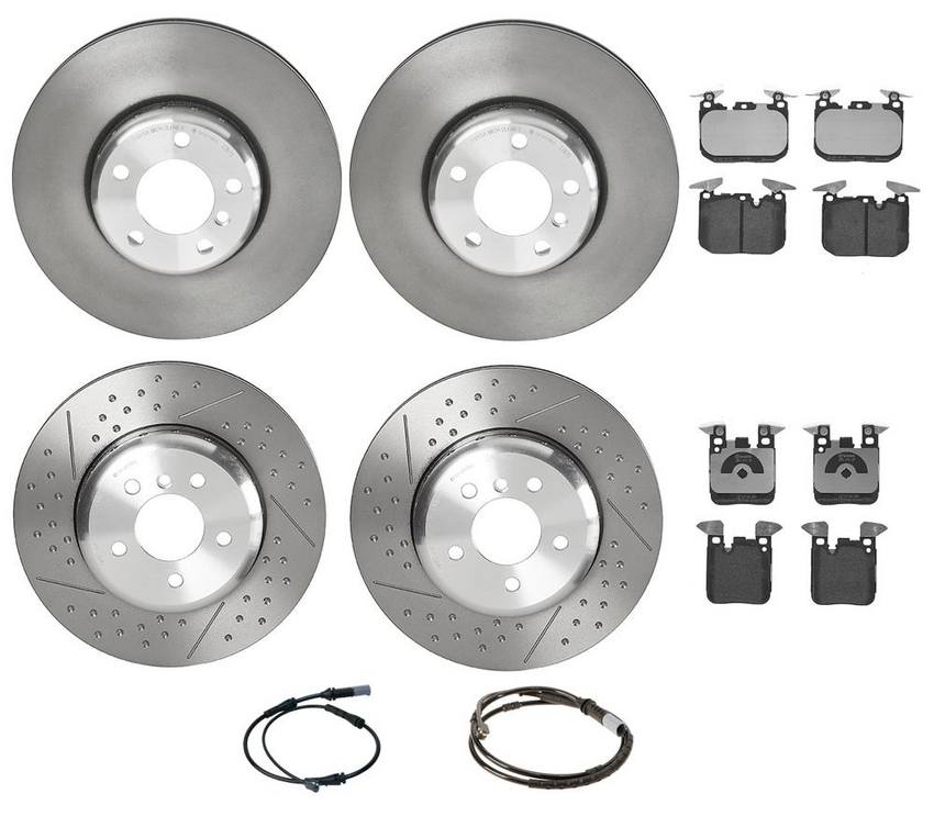 Brembo Brake Pads and Rotors Kit - Front and Rear (340mm/345mm) (Low-Met)